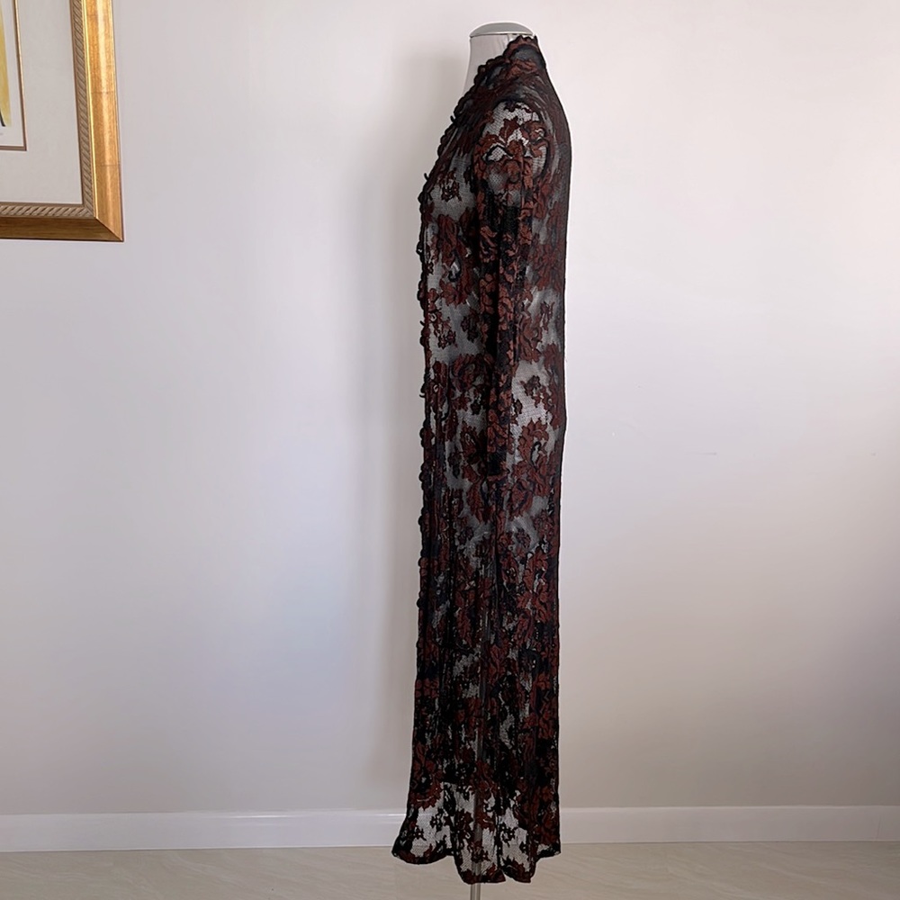 Casadei lace duster in black brown - Picture 4 of 8
